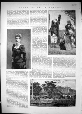 Alter 1891 Manipur Stammesmann Mrs Ethel St. Clair Grimwood Residency Hou viktorianisch