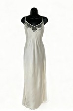 RARE Vintage Victoria s Secret Ivory Embroidered Slip Maxi Dress Y2K