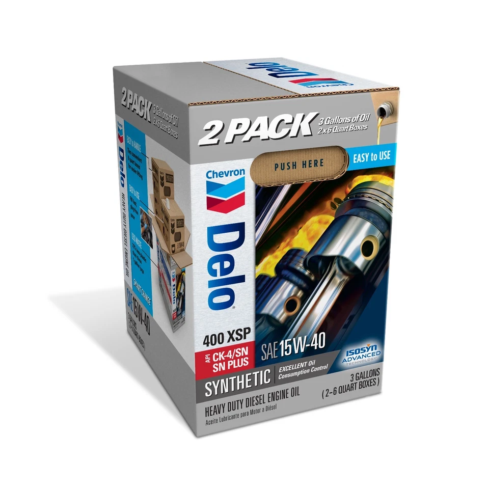 DELO XSP Aceite de motor diésel totalmente sintético SAE 15W-40 3 galones Estuche de cambio inteligente Foto 4 de 4