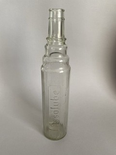 VINTAGE ESSOLUBE GLASS 1 QUART MOTOR OIL BOTTLE ANGLO AMERICAN OIL CO PETROLIANA