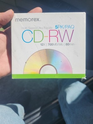 New, Memorex High Speed CD-RW Discs. 5-Pack. 12x /700MB/80 Minute, Free Shipping