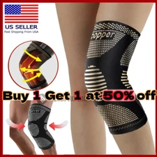 Copper Knee Sleeves Silver Compression Brace Support Sport Joint Injury Pain Gym