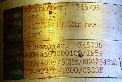 Neckar Motoren 745706 D9564Z00000109 230/400 V 50 Hz Gearmotor - Picture 4 of 4