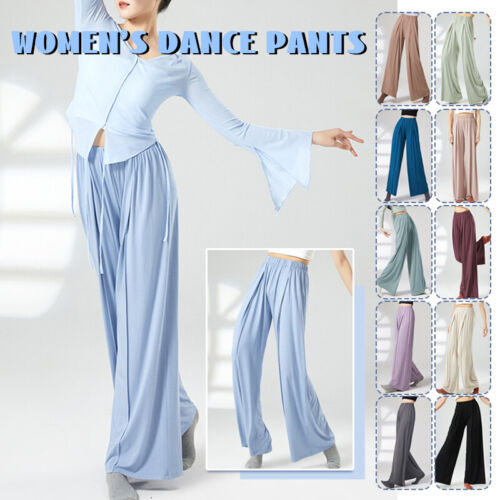 Pantalon de danse moderne pour femmes danse classique pantalon de pratique danse pantalon jambe large - Photo 1/47