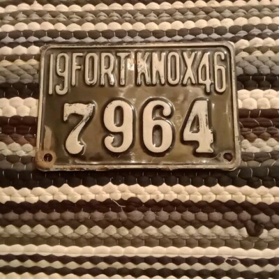 1946 Fort Knox Licence Plate '' 7964'', Original Paint, Awesome Christmas   Rare