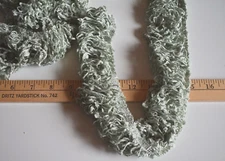 LITE GREEN  CHENILLE  FRINGE TRIM  1.75  INCHES  WIDE X  1.6 YARDS  REMNANT