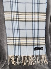 BLUE  WHITE GERMAN CASHMINK V. FRAAS SCARF Germany 11.5  Wide 64  Long EUC