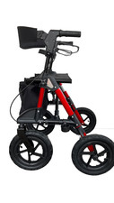 NEU Aluminium Outdoor Rollator Luftbereifung Leichtgewicht Gro&szlig;e R&auml;der Rot