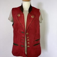 Zeiler Lederweste Tracht Trachtenweste Gr  38 rot Damen