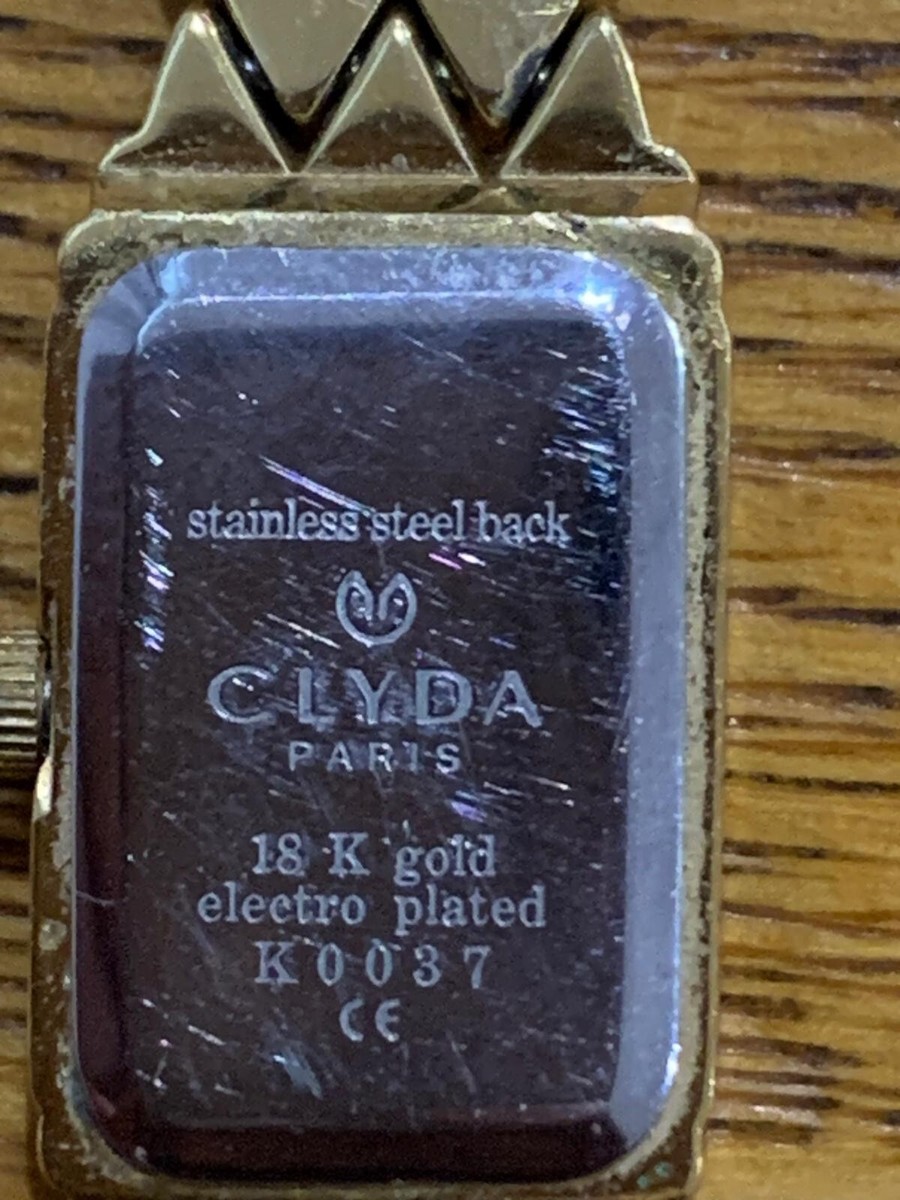 Retro Clyda Paris K0037 Quartz Ladies 18K Gold Electroplated  Watch-14mm-Works