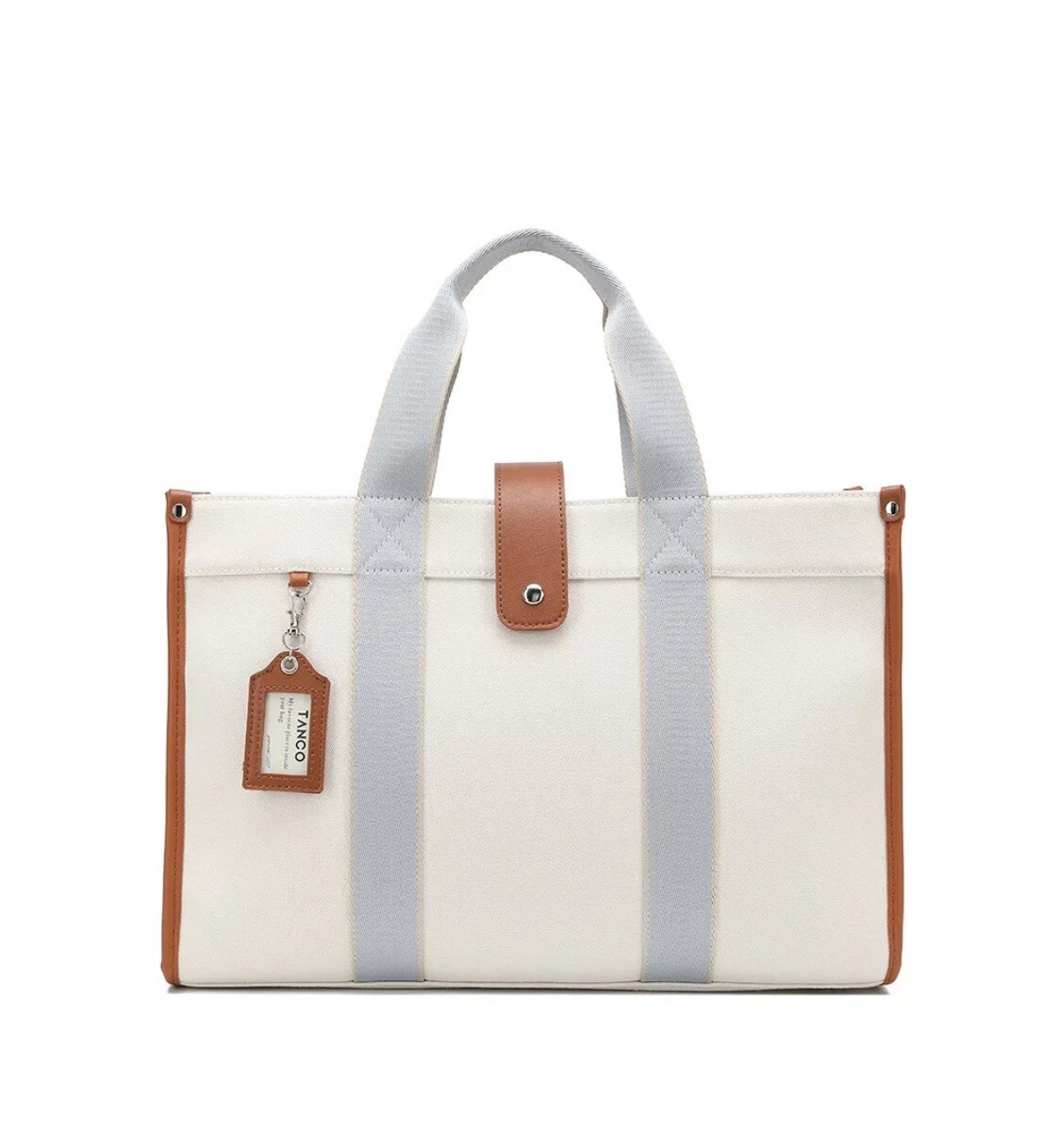 Stylish Nappy Changing Bag Cream Large Canvas Waterproof With Organiser