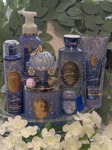LOOK! 8pc. Bath Body Works Disney Princess CINDERELLA Light Up Carriage ,3-Wick - Picture 18 of 18