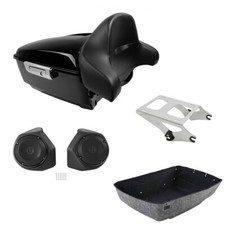 King Trunk Backrest Pad Speakers Mount Fit For Harley Electra Street Glide 14-26
