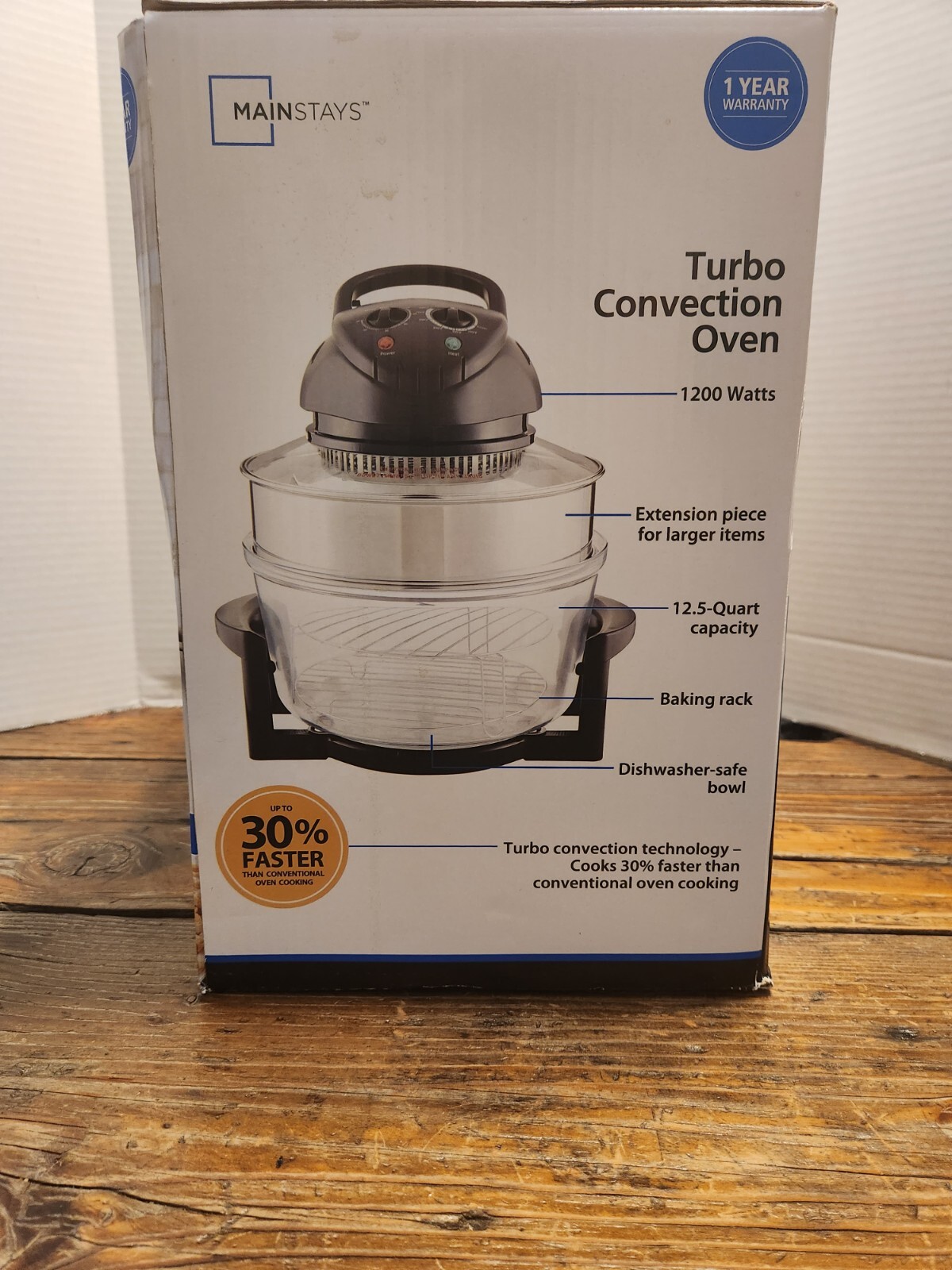 " MAINSTAYS TURBO CONVECTION OVEN " NEVER USED BOX HAS WEAR New Open