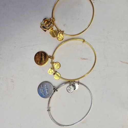 Alex and Ani DISNEY PETER PAN 3 NEVER GROW UP, THINK HAPPY THOUGHTS,JOLLY ROGER - Picture 5 of 7