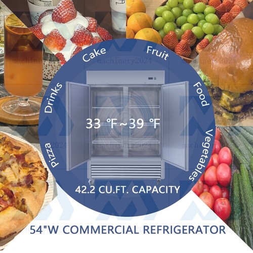 Dynamic Cooling Commercial 49 Cu. Ft 2 Door Stainless Steel Reach-In Freezer New - Picture 9 of 12
