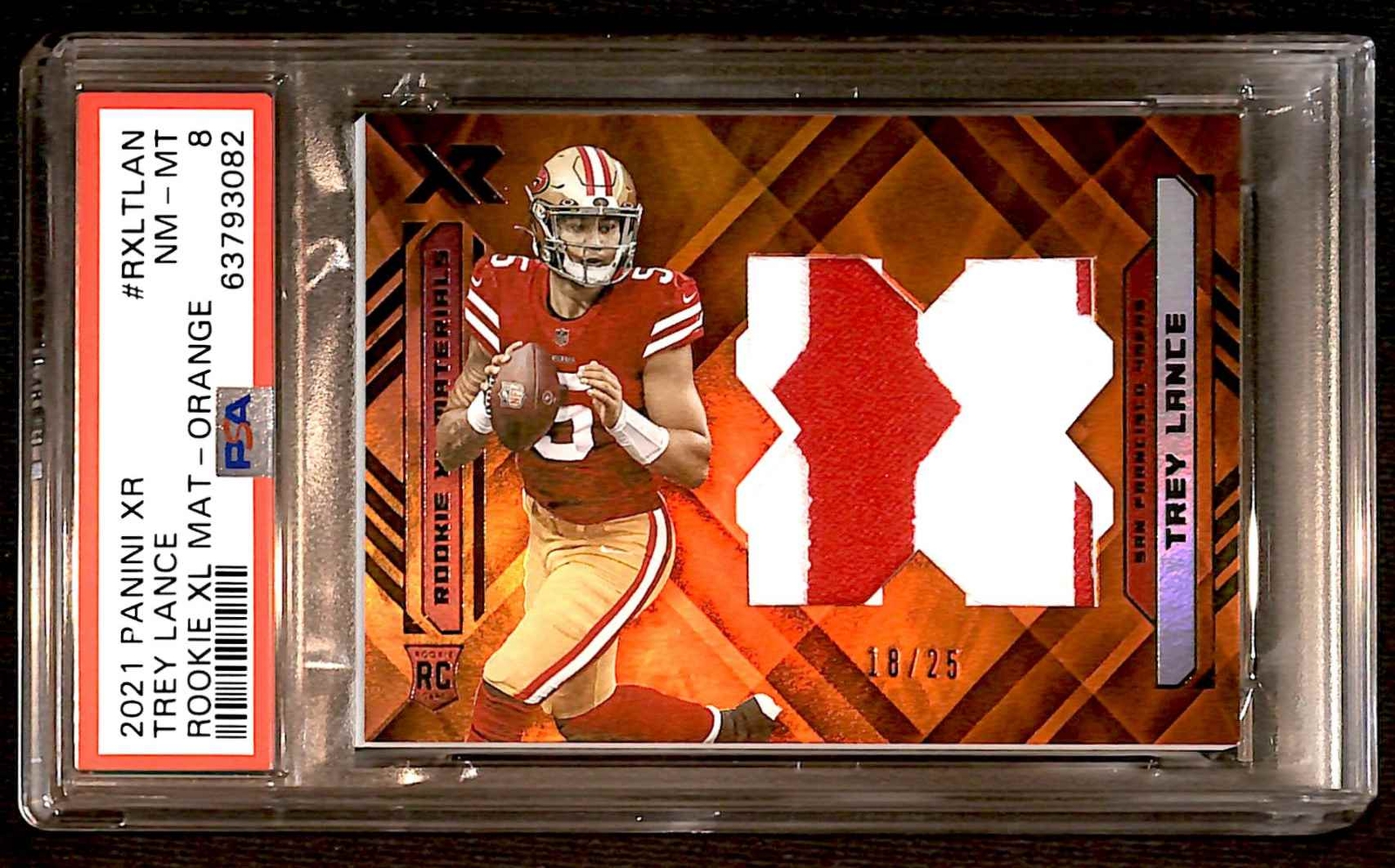 Trey Lance Panini XR Rookie XL Materials #RXLTLAN Orange