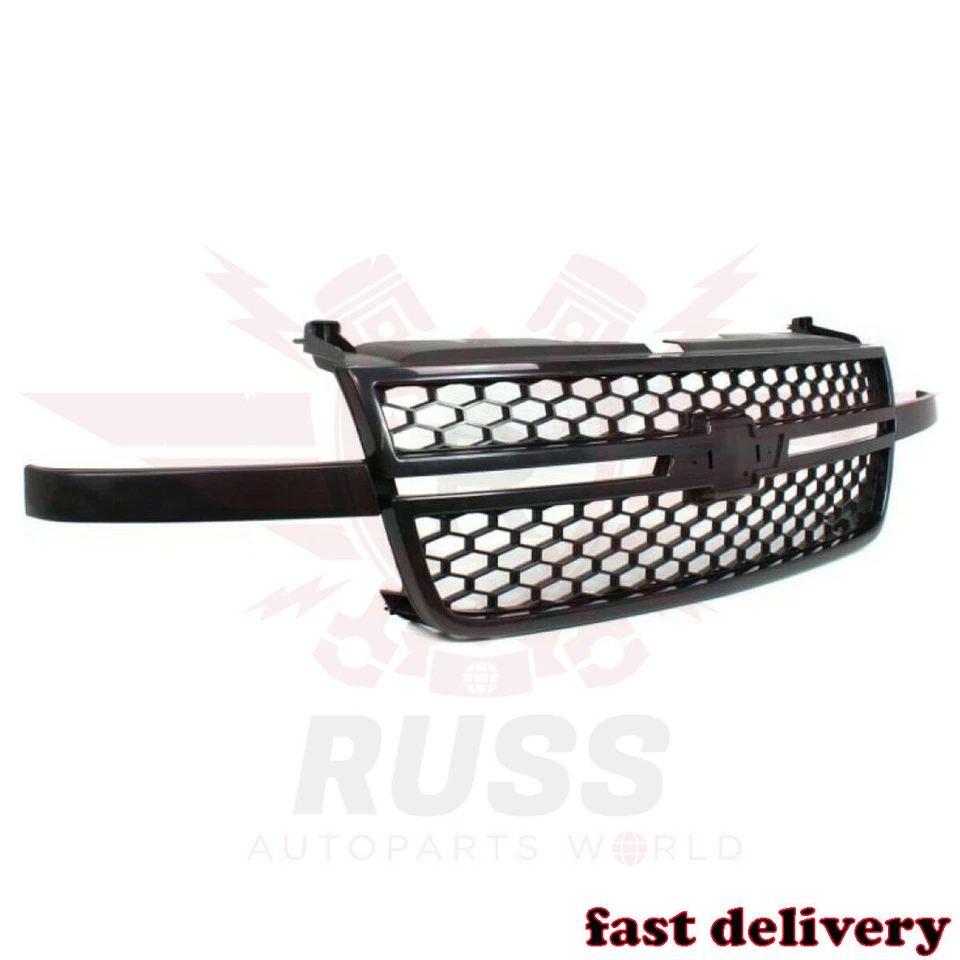 New Front Upper Black Grille Assembly Fits 2003-2007 Chevrolet Silverado 1500 SS - Image 2 of 4