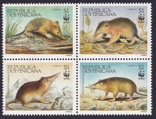 República Dominicana 1994 animales naturales Solenodon haitiano muy bonito conjunto completo MNH