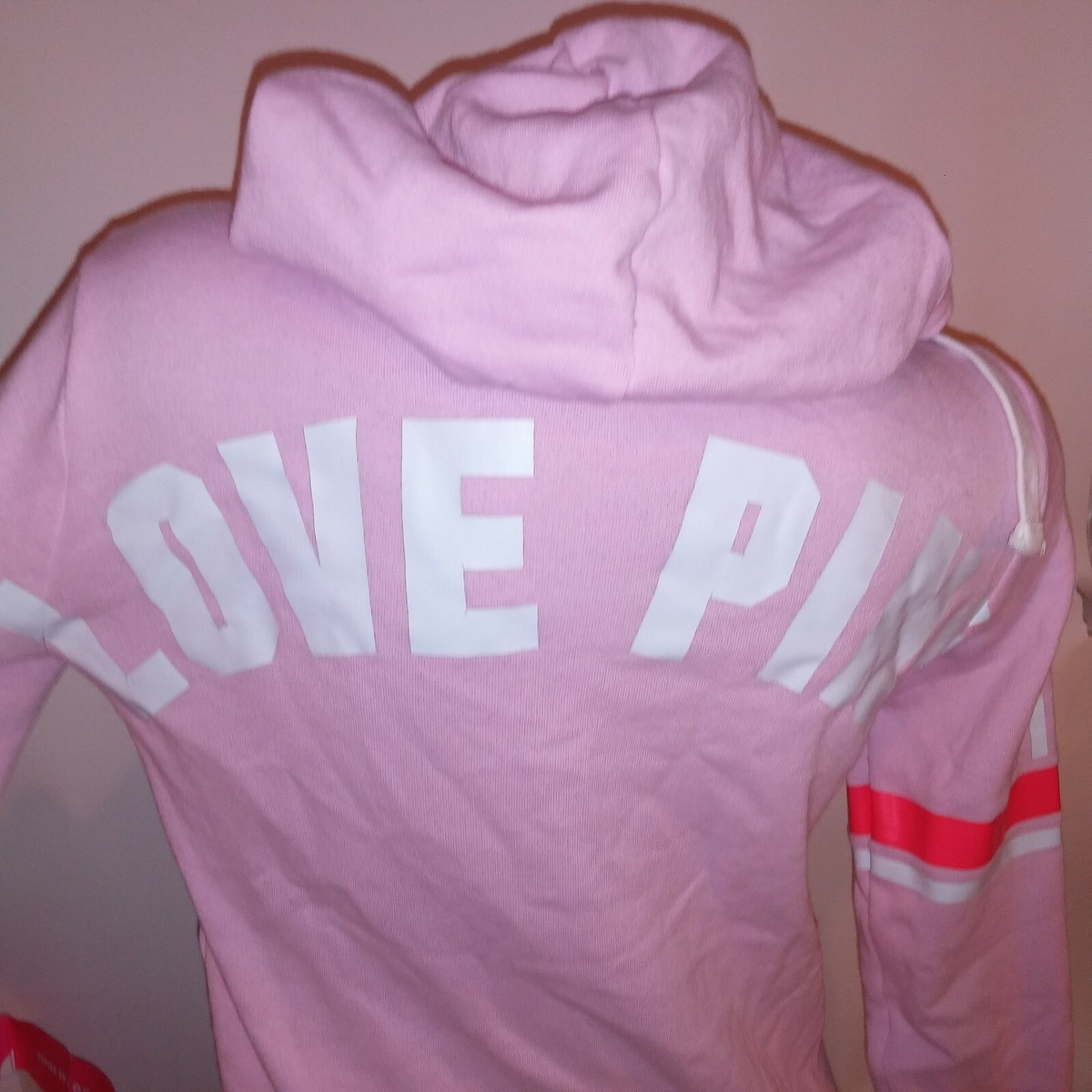 Victoria Secret PINK Hoodie Sweater XS Pink Logo Full Zip
