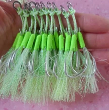 5Pairs Assist Hooks Luminous Double Hook Saltwater Fishing Hook Tuna 1/0-5/0