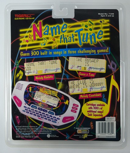 Tiger Name-That-Tune Handheld LCD Toy Portable Song Video Game White Vintage - Picture 4 of 7