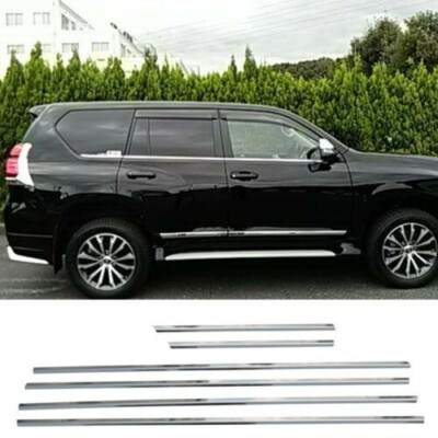 Chrome Window Frame Trim S.Steel 6 Pcs Fits Toyota Land Cruiser Prado 2009-2023