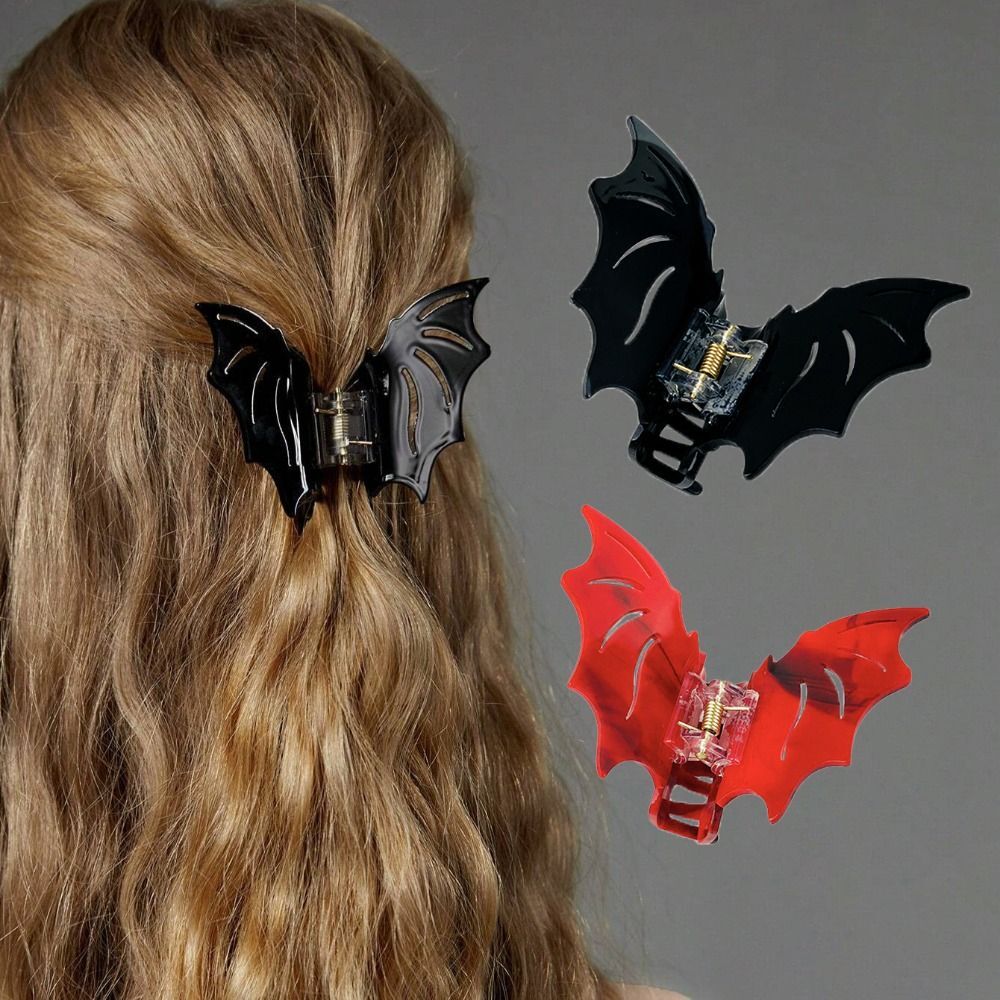 HIFANMM Halloween-Haarspangen – 3D-Geist & Fledermausflügel, Leopardenmuster, 2 Stück, Für Damen & Mädchen