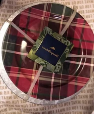 Tommy Bahama 8 pc TARTAN PLAID DINNER PLATES & CHARGERS Christmas Melamine NEW