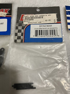 Duratrax Hinge Pin Shafts 2x26.5mm Vendetta 1/18th Scale #DTXC8045