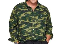 Big and Tall Sonoma Flannel Shirt Men LT Button Down Regular Fit Camouflage NWT