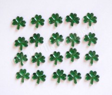 20 Mini Shamrock Jewels / St Patrick's Day / FLAT Back Craft Embellishments