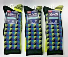 6 Pair Gildan Smart Basics Mens Fashion Crew Socks Moisture Wicking Arch Support