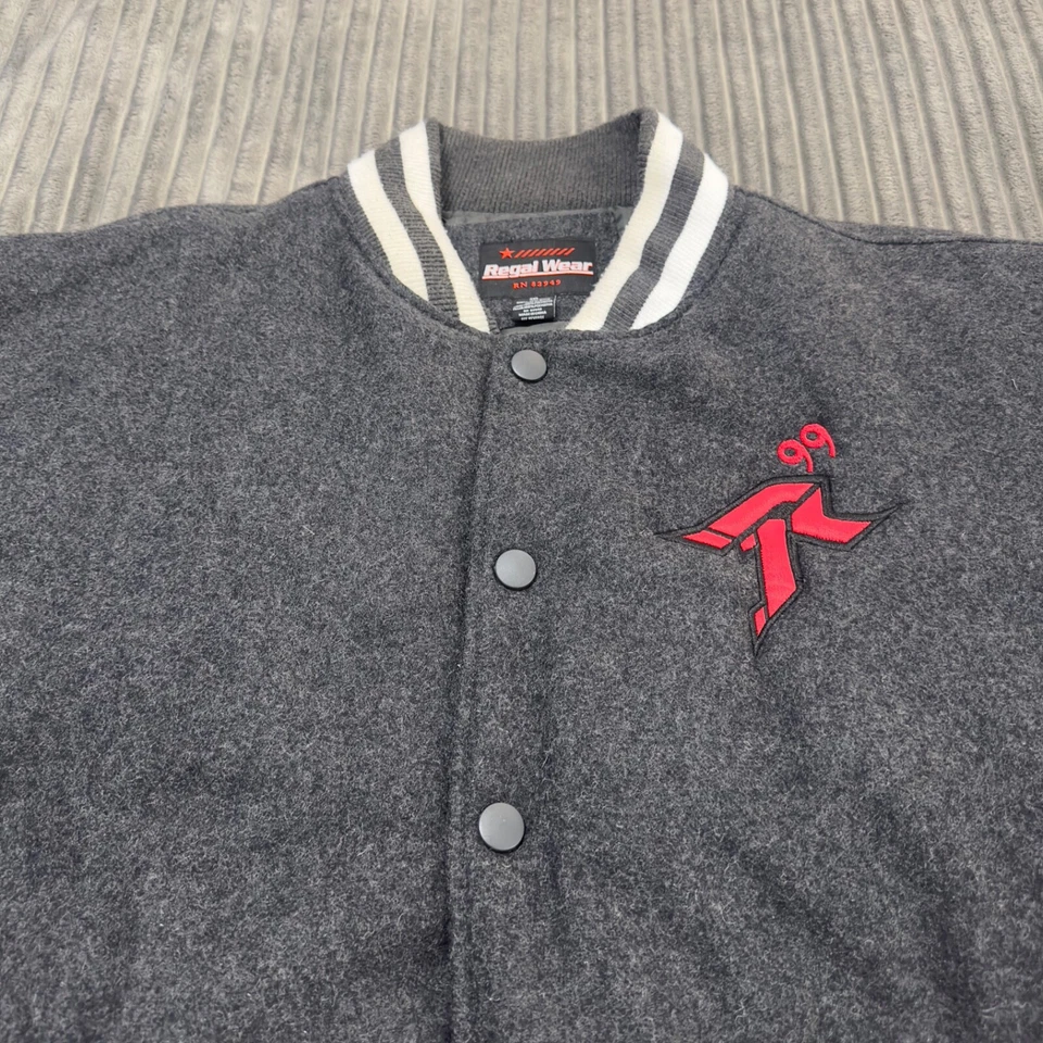 Chaqueta Redline 99 para Hombres 3XL Gris Mezcla de Lana Abrigo Universitario Frente a Presión Ropa de Calle Foto 3 de 4