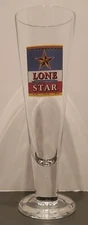 LONE STAR GLASS - PILSNER - 10 INCH - HEAVY BASE - GOOD GRAPHICS - EXCELLENT