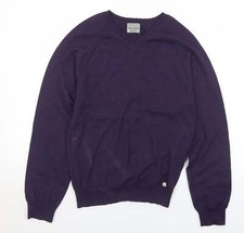 River Island Herren Pullover Lila V-Ausschnitt Acrylmischung Gr&ouml;&szlig;e M