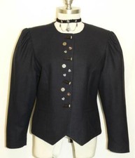 WOOL Jacket Over Coat German Women Short Hunting Dress Skirt BLUE B38" 38 8 S
