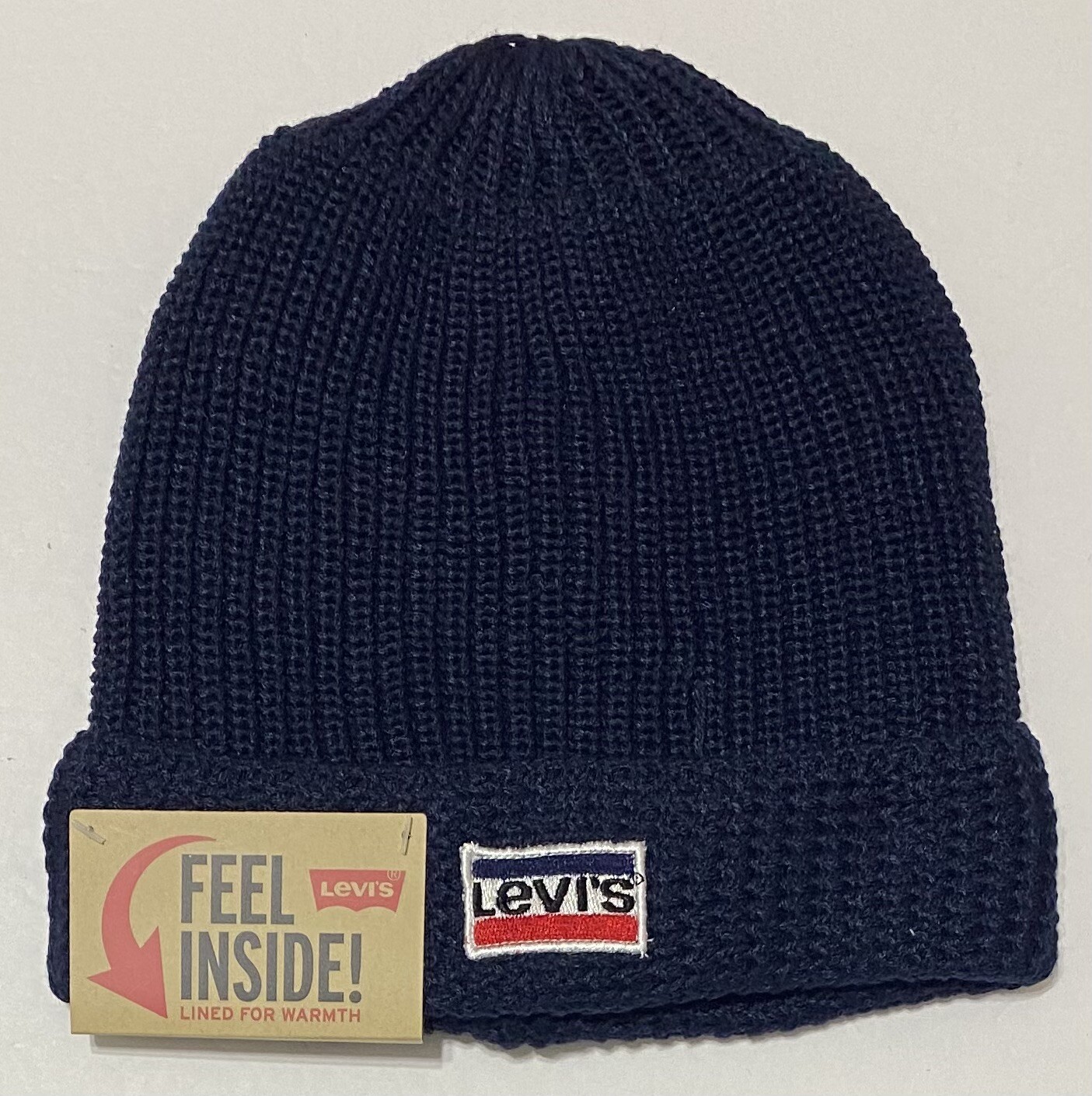 Levi's Men's Fleece Lined Beanie    Navy Blue