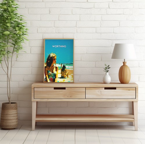 WORTHING ❤ West Sussex SIGNED PRINTS poster wall art seascape seaside beach sea - Picture 105 of 436