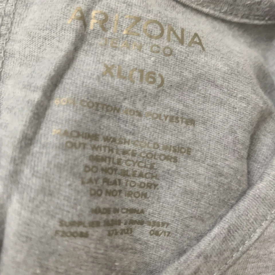 Arizona GIRL's Size L (16) S/S Knit Pullover SHIRT Top Pizza Pink & Gold Sequins - Image 4 of 4