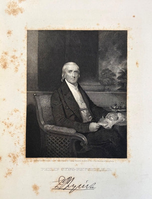 1837 Philip Syng Physick MD Engraving Univ PA Professor Father American Surgery