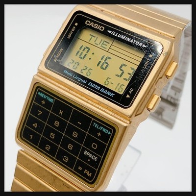 CASIO Data Bank DBC-611G Gold Watch From Japan