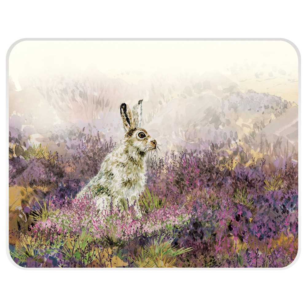 Tuftop National Trust Mountain Hare Medium Worktop Protector Glass UK