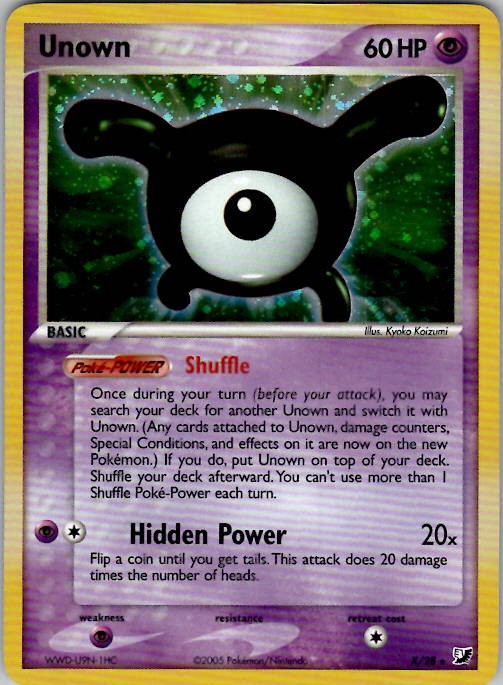 Unown (X) Unseen Forces X/28 Holo NM
