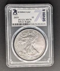 2019 1oz Silver American Eagle MS70 PCGS