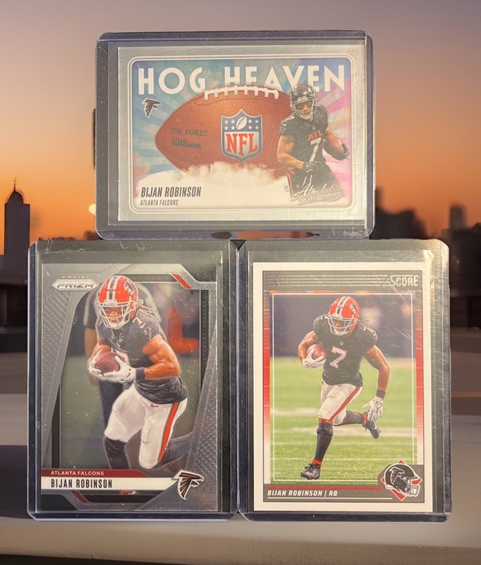 Bijan Robinson 3 Card Lot. Hog Heaven Panini Prizm & Score. Atlanta Falcons