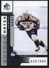 2001-02 SP Authentic #157 Martin Erat Future Watch /900 Nashville Predators