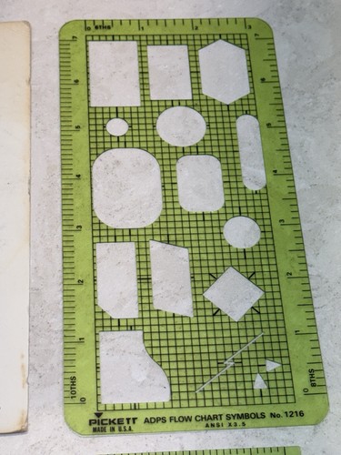 Lotto 2 Modelli Berol RapiDesign Flow Chart R-54A & Pickett simboli ADPS 1216 - Foto 2 di 6
