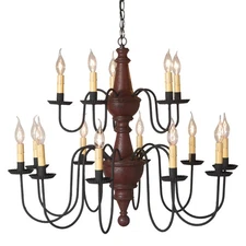 Harrison Two Tier Chandelier in Plantation Red