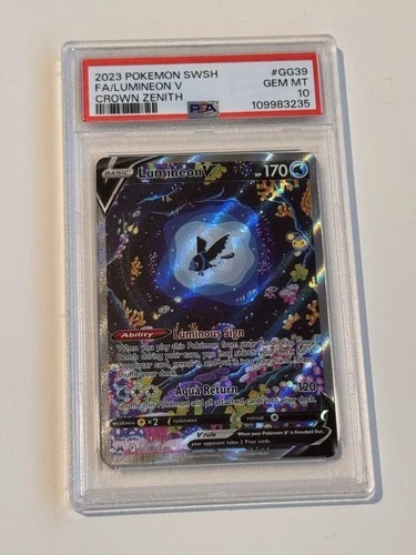 Pokémon TCG Lumineon v GG39/GG70 Ultra Rare Holo Crown Zenith PSA 10